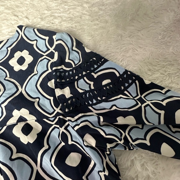 Crown & Ivy Blue and Black Geometric Blouse - Picture 8 of 11